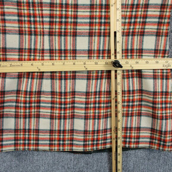 VINTAGE Pendleton Vest Womens 11 12 Orange Green Plaid Wool USA Made 70s Jrs - Picture 10 of 12